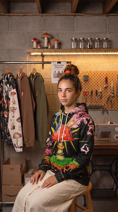Hand Designed Mushroom Hoodies